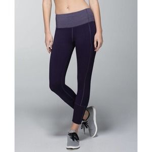 Lululemon Rebel Runner Crop Grape Purple Ankle Zip Pockets